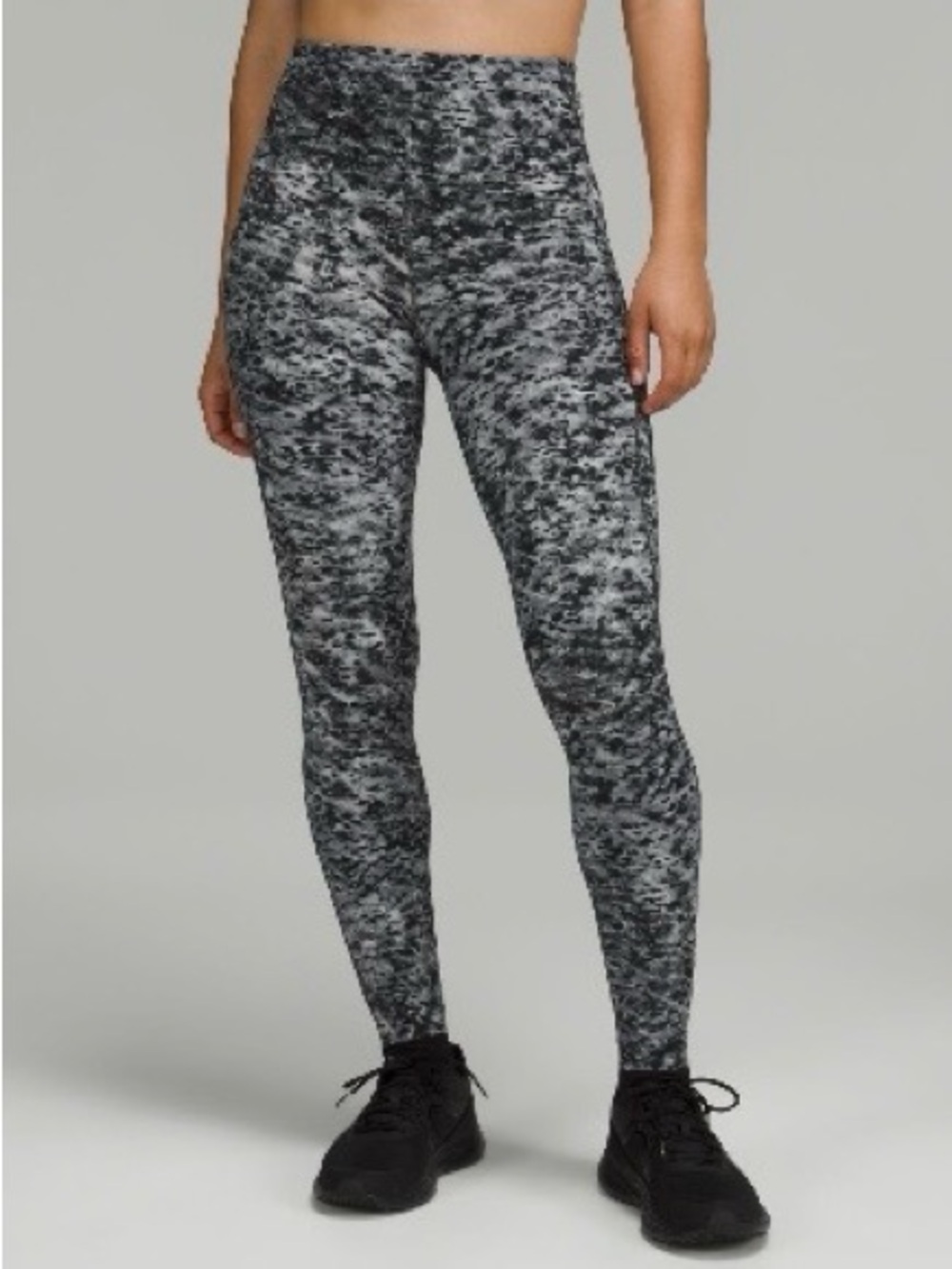 lululemon athletica Black and Gray Marbled Workout Leggings